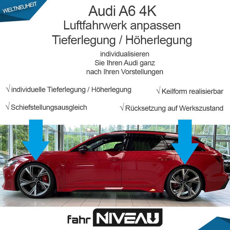 Audi A6 4K Luftfahrwerk tieferlegen OBDAPP – active-suspension